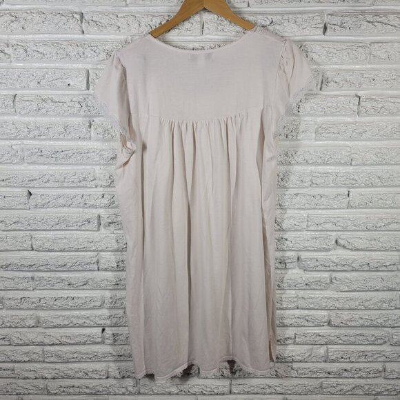 Miss Elaine Womens Robe 1X Cap Sleeve White Embroider Cinched WHI10E - Picture 6 of 11